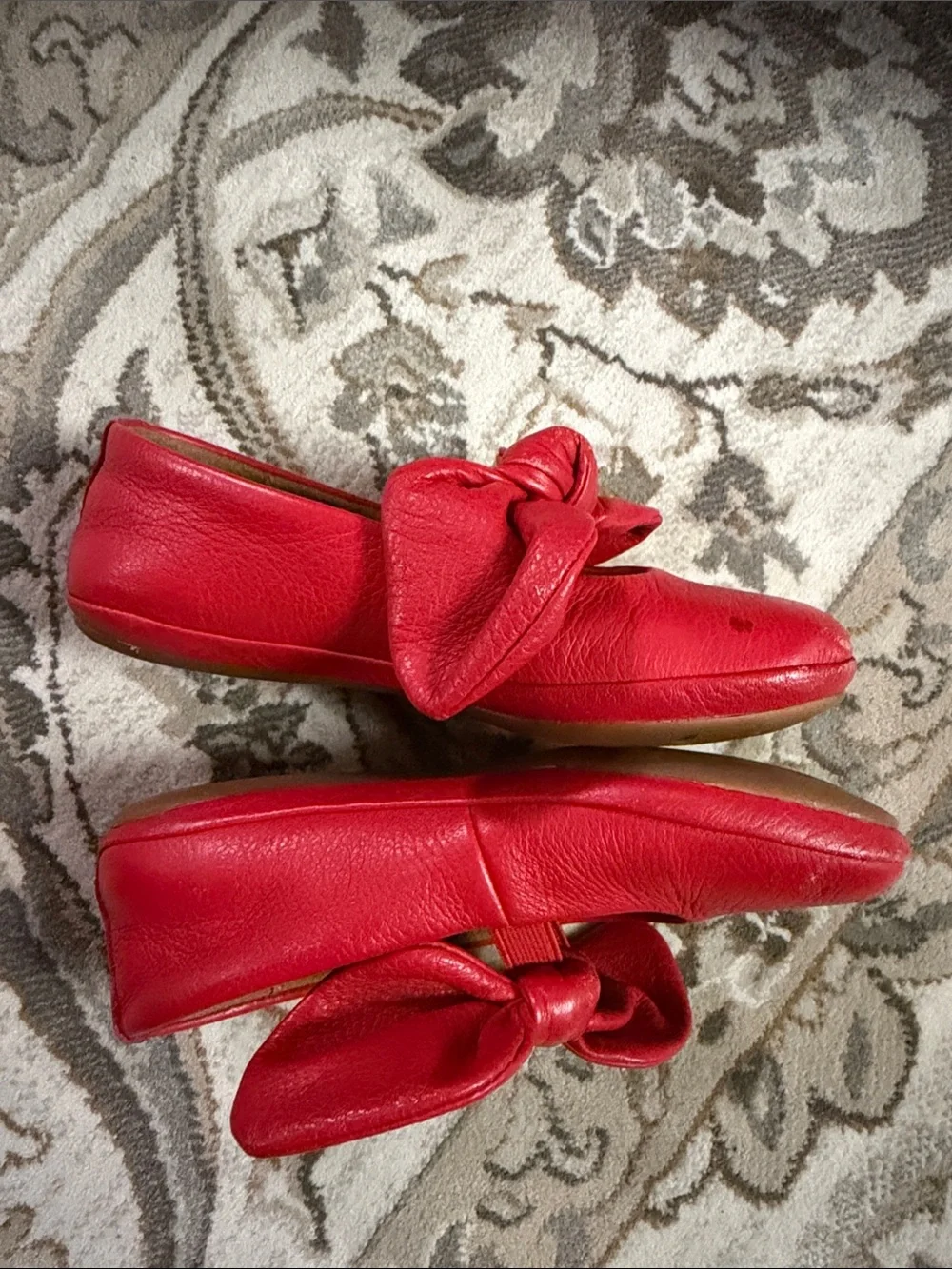 Camper Girls' Red Bow Ballet Flats